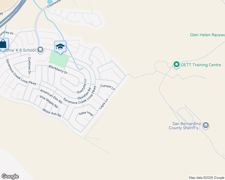 map of restaurants, bars, coffee shops, grocery stores, and more near 5164 Currant Lane in San Bernardino