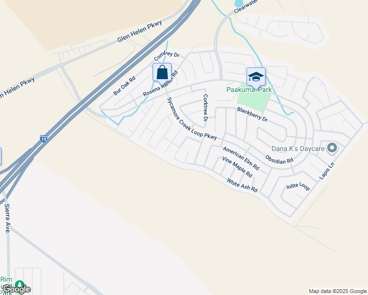 map of restaurants, bars, coffee shops, grocery stores, and more near 17987 Caraway Court in San Bernardino
