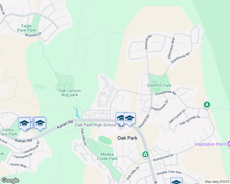 map of restaurants, bars, coffee shops, grocery stores, and more near 5837 Oak Bend Lane in Oak Park