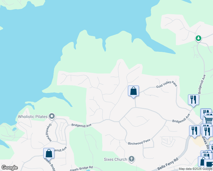 map of restaurants, bars, coffee shops, grocery stores, and more near 208 Willow View Court in Canton