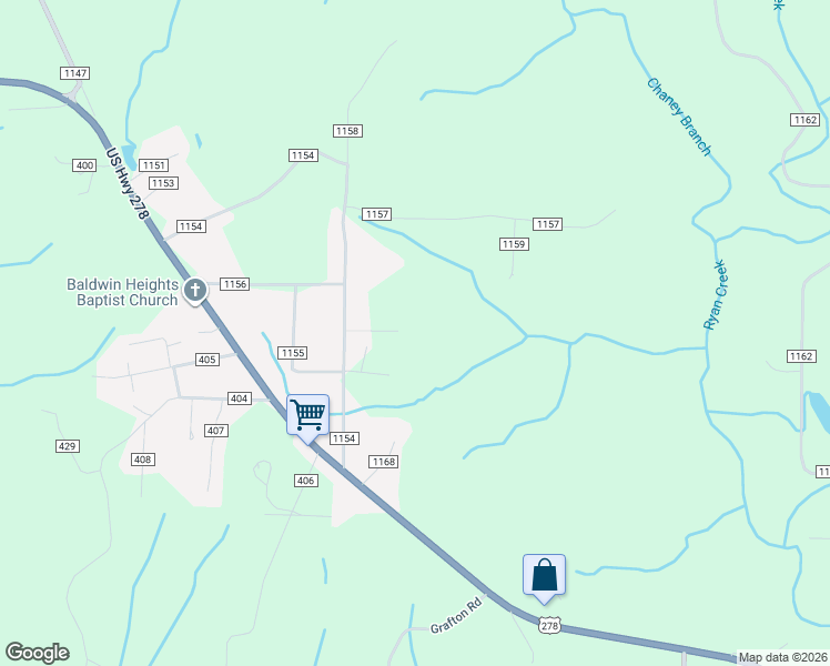 map of restaurants, bars, coffee shops, grocery stores, and more near 306 County Road 1154 in Cullman