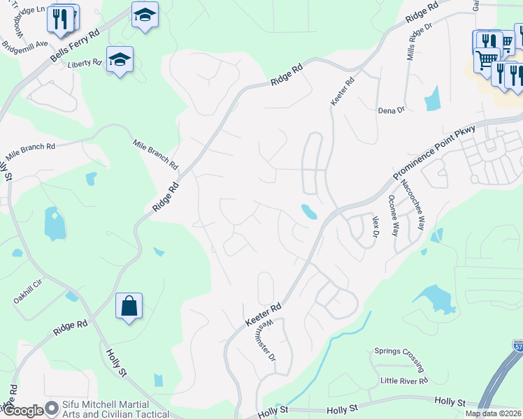 map of restaurants, bars, coffee shops, grocery stores, and more near 305 Nobleman Way in Canton
