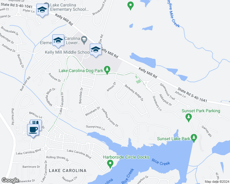 map of restaurants, bars, coffee shops, grocery stores, and more near 246 Castlebury Drive in Columbia