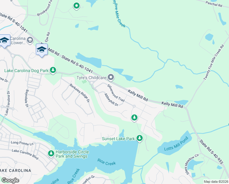 map of restaurants, bars, coffee shops, grocery stores, and more near 163 Silverwood Trail in Blythewood