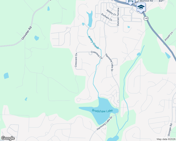 map of restaurants, bars, coffee shops, grocery stores, and more near 757 Crescent Circle in Canton