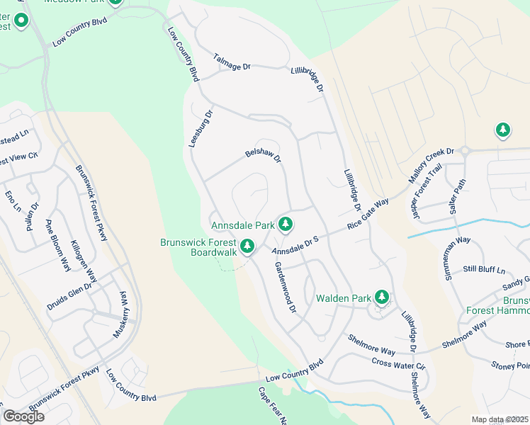 map of restaurants, bars, coffee shops, grocery stores, and more near 2124 Villamar Drive in Leland