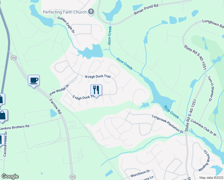 map of restaurants, bars, coffee shops, grocery stores, and more near 708 Gadwell Court in Blythewood
