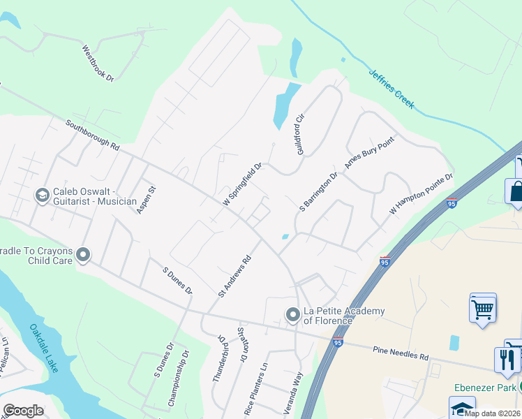 map of restaurants, bars, coffee shops, grocery stores, and more near 3703 Southborough Road in Florence