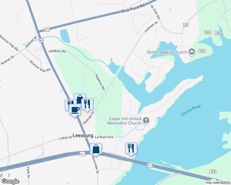 map of restaurants, bars, coffee shops, grocery stores, and more near 60 Dogwood Lane in Leesburg