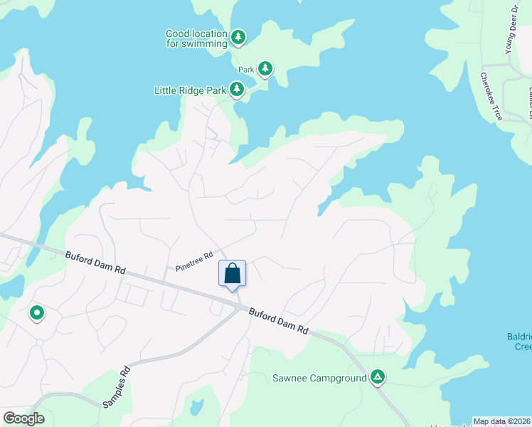 map of restaurants, bars, coffee shops, grocery stores, and more near 3025 Hamilton Road in Cumming
