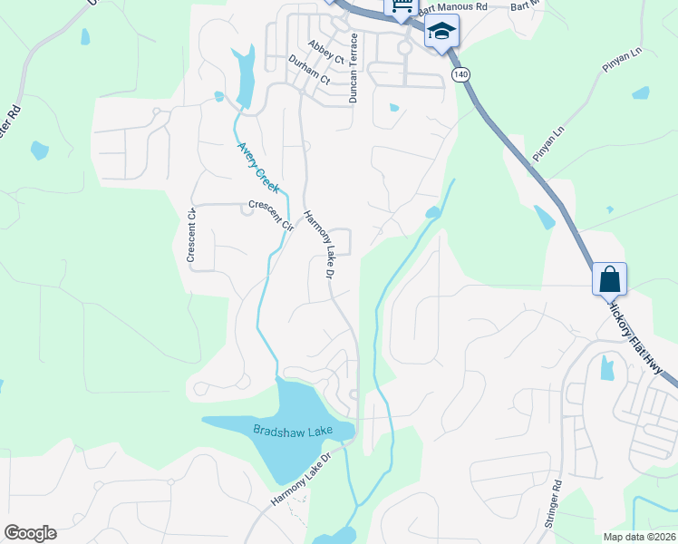 map of restaurants, bars, coffee shops, grocery stores, and more near 273 Harmony Lake Drive in Canton