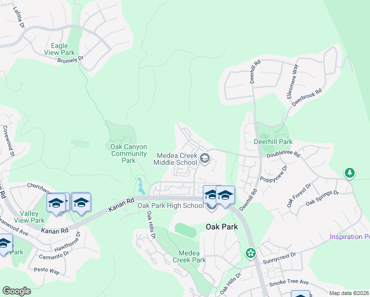 map of restaurants, bars, coffee shops, grocery stores, and more near 684 Sutton Crest Trail in Agoura Hills