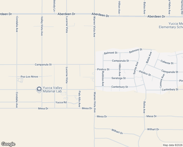 map of restaurants, bars, coffee shops, grocery stores, and more near 3776 Warren Vista Avenue in Yucca Valley