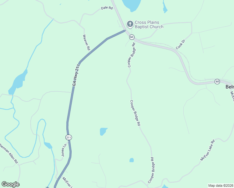 map of restaurants, bars, coffee shops, grocery stores, and more near 3336 Cooper Bridge Road in Gainesville