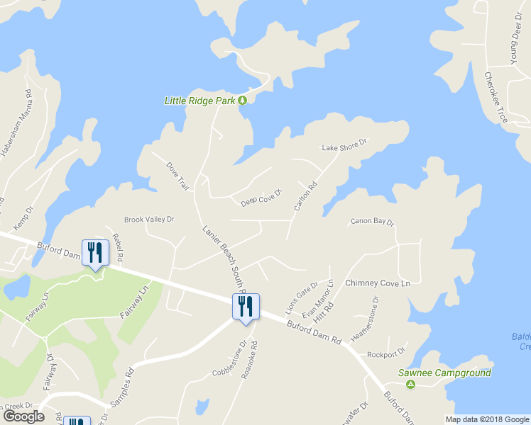 map of restaurants, bars, coffee shops, grocery stores, and more near 3025 Hamilton Road in Cumming