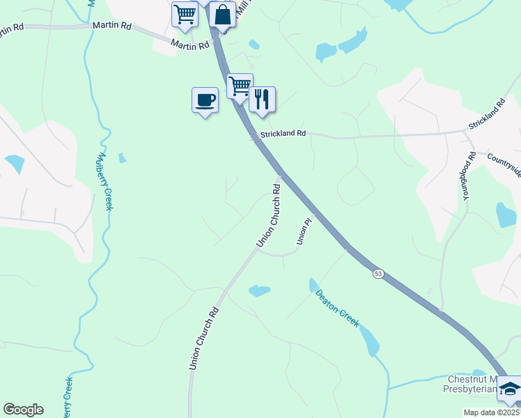 map of restaurants, bars, coffee shops, grocery stores, and more near 4423 Nohl Crest Drive in Flowery Branch