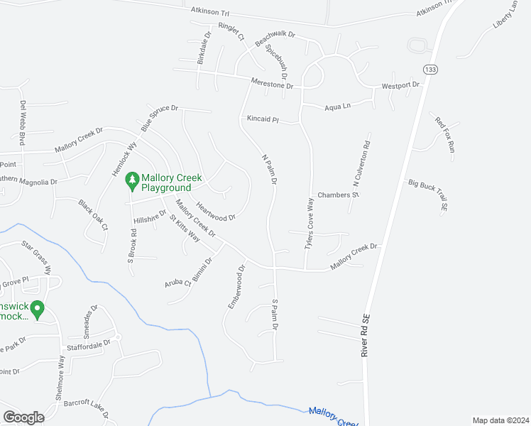 map of restaurants, bars, coffee shops, grocery stores, and more near 129 North Palm Drive in Winnabow