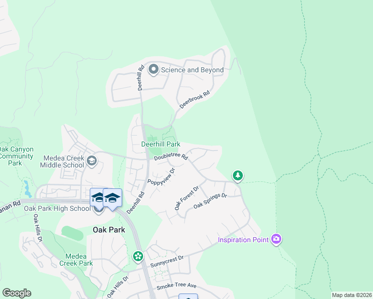 map of restaurants, bars, coffee shops, grocery stores, and more near 6809 Pala Mesa Drive in Oak Park