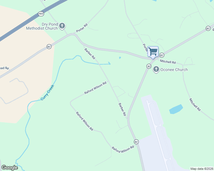 map of restaurants, bars, coffee shops, grocery stores, and more near 337 Barber Road in Commerce