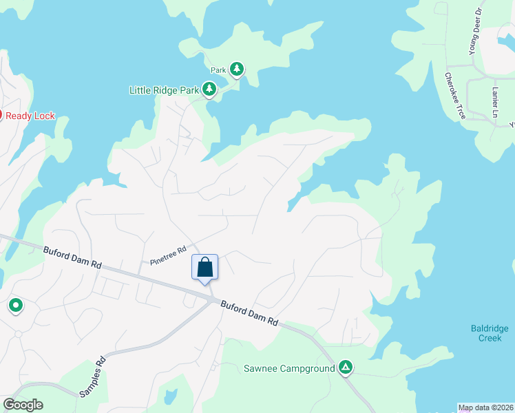 map of restaurants, bars, coffee shops, grocery stores, and more near 3125 Carlton Road in Cumming