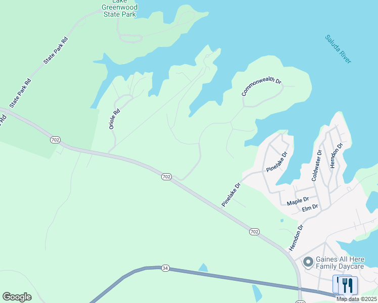 map of restaurants, bars, coffee shops, grocery stores, and more near 103 Regimental Court in Ninety Six