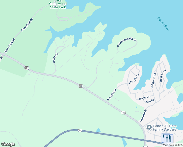 map of restaurants, bars, coffee shops, grocery stores, and more near 103 Regimental Court in Ninety Six