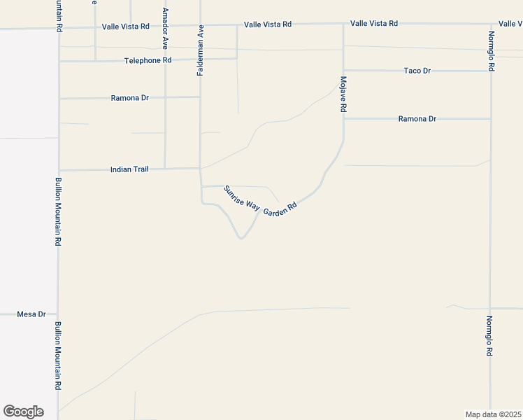 map of restaurants, bars, coffee shops, grocery stores, and more near Garden Road in Twentynine Palms