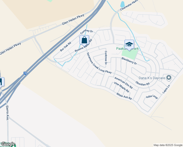 map of restaurants, bars, coffee shops, grocery stores, and more near 17987 Caraway Court in San Bernardino