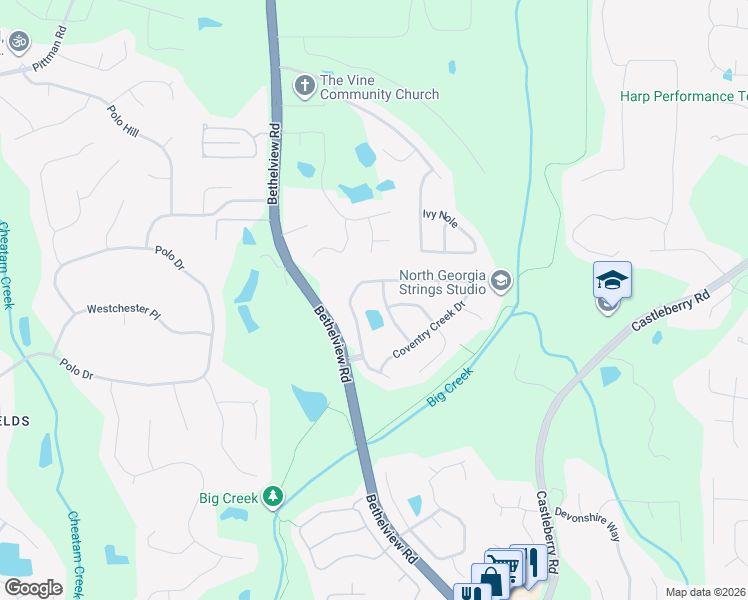 map of restaurants, bars, coffee shops, grocery stores, and more near 5209 Tudor Hills Lane in Cumming