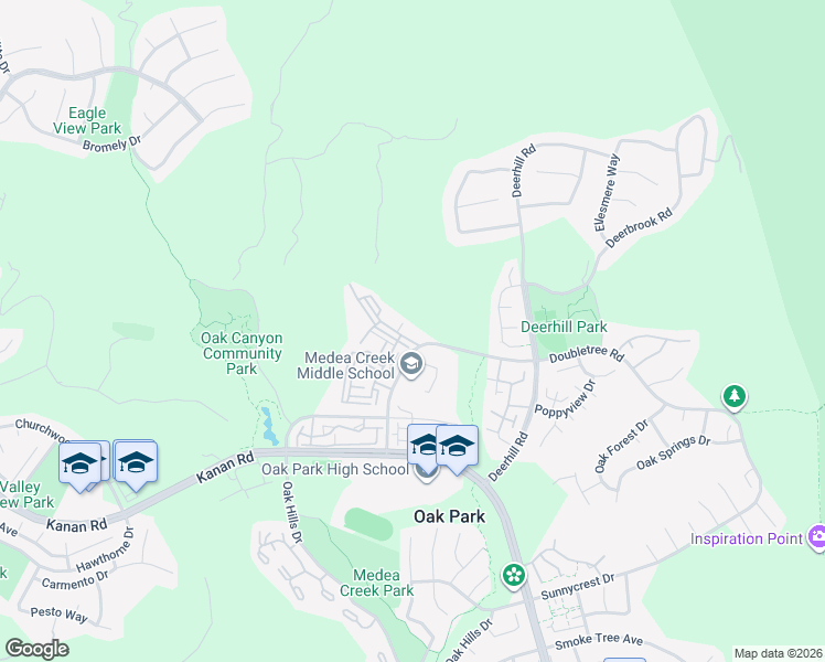 map of restaurants, bars, coffee shops, grocery stores, and more near 5837 Oak Bend Lane in Oak Park
