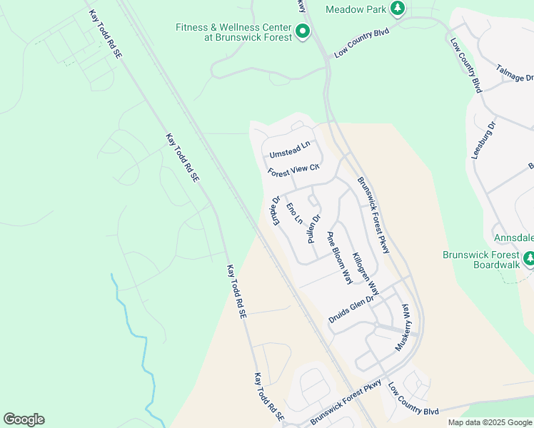 map of restaurants, bars, coffee shops, grocery stores, and more near 2610 Empie Drive in Leland