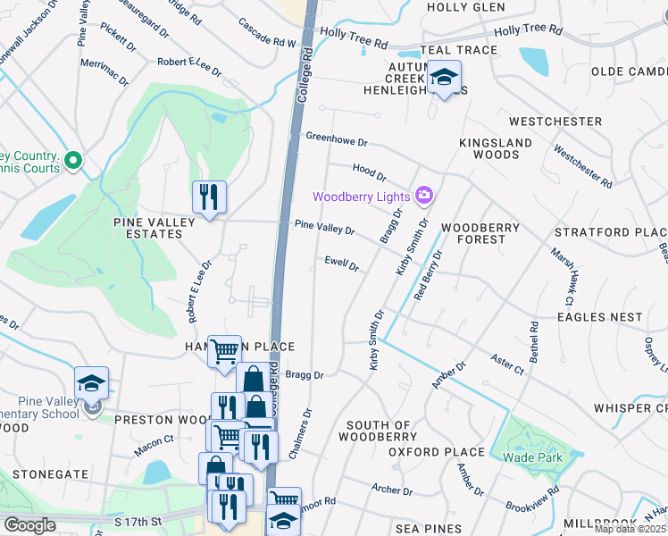 map of restaurants, bars, coffee shops, grocery stores, and more near 918 Ewell Drive in Wilmington