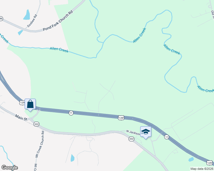 map of restaurants, bars, coffee shops, grocery stores, and more near 44 Acorn Avenue in Talmo