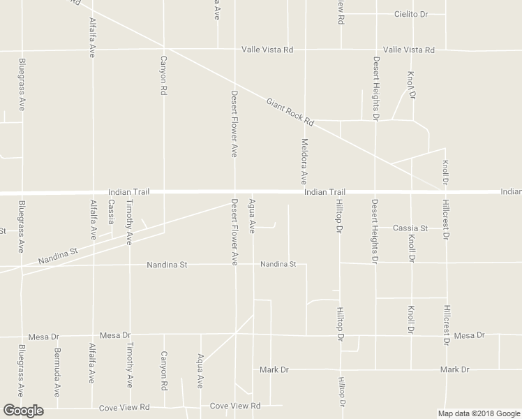 map of restaurants, bars, coffee shops, grocery stores, and more near 70775 Indian Trail in Twentynine Palms