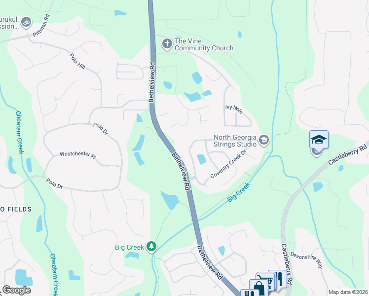 map of restaurants, bars, coffee shops, grocery stores, and more near 5210 Oak Hill Terrace in Cumming