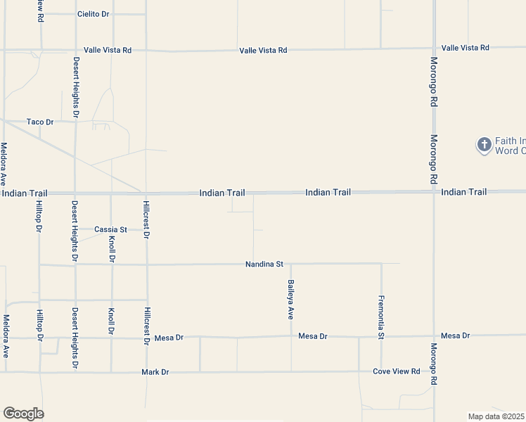 map of restaurants, bars, coffee shops, grocery stores, and more near 71647 Indian Trail in Twentynine Palms