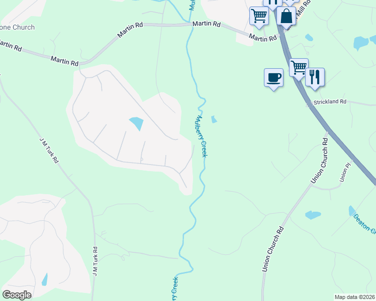 map of restaurants, bars, coffee shops, grocery stores, and more near 5047 Pointer Ridge in Flowery Branch