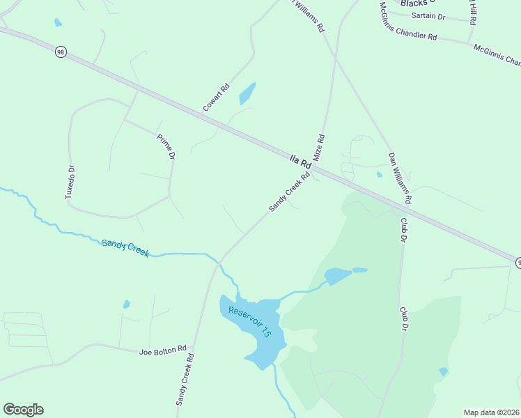 map of restaurants, bars, coffee shops, grocery stores, and more near 228 Sandy Creek Road in Commerce