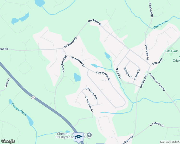 map of restaurants, bars, coffee shops, grocery stores, and more near 4646 Countryside Drive in Flowery Branch
