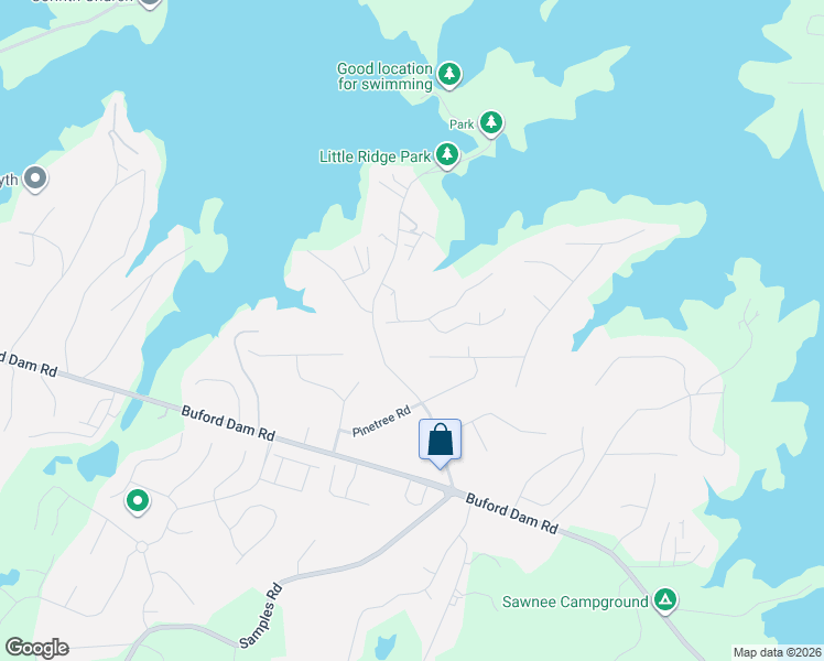 map of restaurants, bars, coffee shops, grocery stores, and more near 3220 Southshore Circle in Cumming
