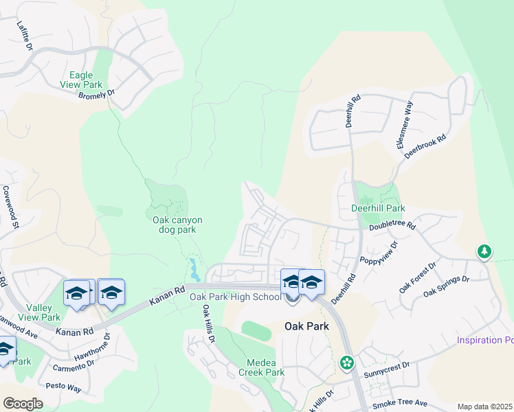 map of restaurants, bars, coffee shops, grocery stores, and more near 5744 Oak Bend Lane in Oak Park