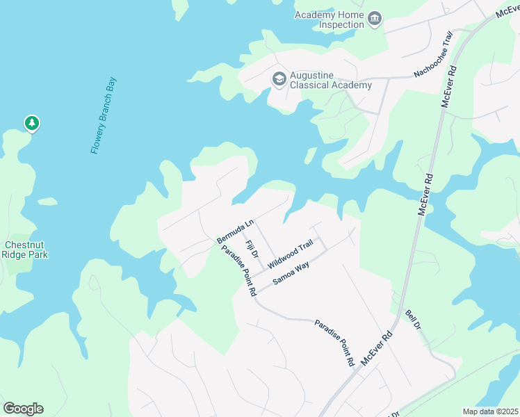 map of restaurants, bars, coffee shops, grocery stores, and more near 6551 Bermuda Lane in Flowery Branch