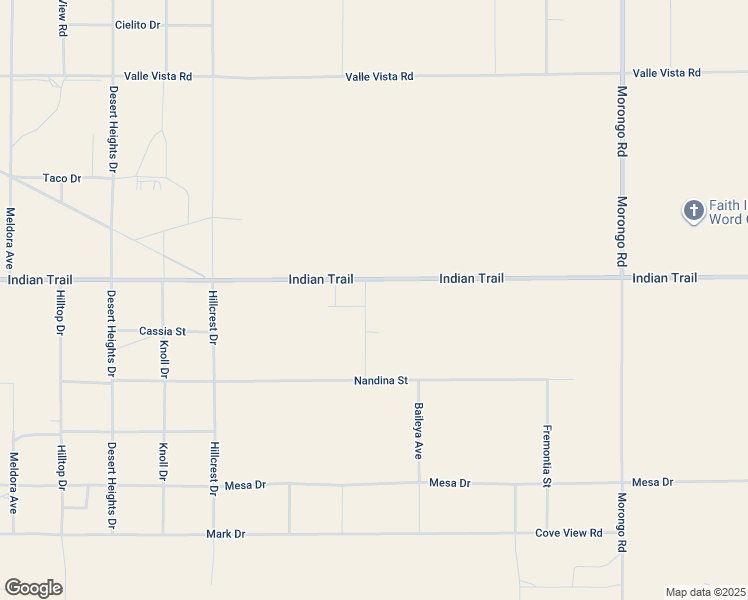 map of restaurants, bars, coffee shops, grocery stores, and more near 71625 Indian Trail in Twentynine Palms