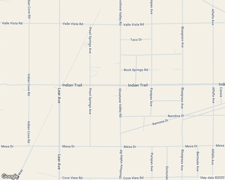 map of restaurants, bars, coffee shops, grocery stores, and more near Indian Trail in Twentynine Palms
