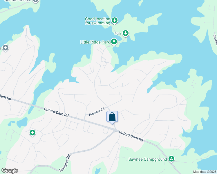 map of restaurants, bars, coffee shops, grocery stores, and more near 3220 Southshore Circle in Cumming