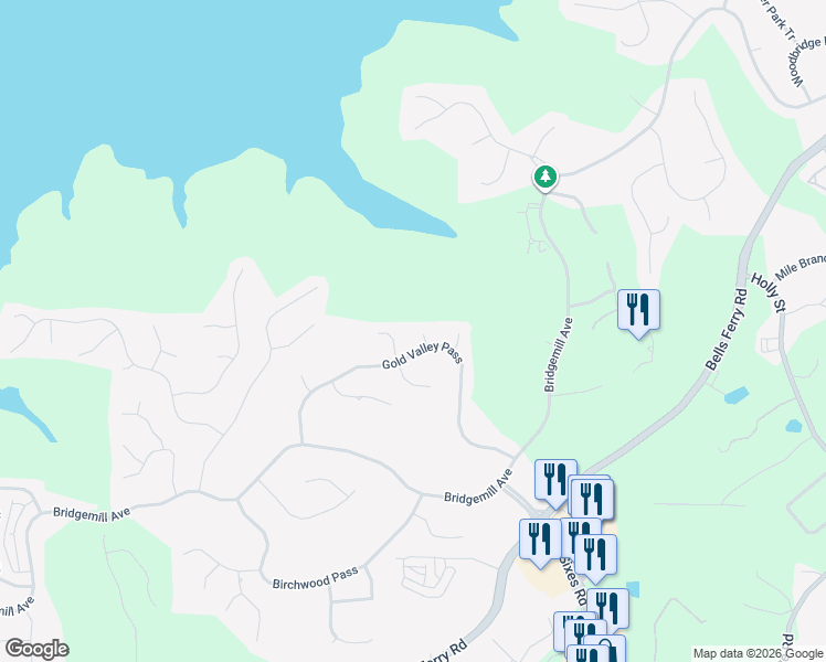 map of restaurants, bars, coffee shops, grocery stores, and more near 707 Settlers Crossing in Canton