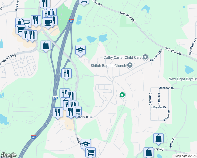 map of restaurants, bars, coffee shops, grocery stores, and more near 285 Hembredge Drive in Canton