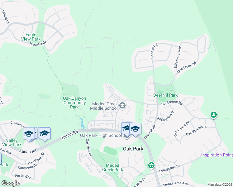map of restaurants, bars, coffee shops, grocery stores, and more near 5805 Oak Bend Lane in Oak Park