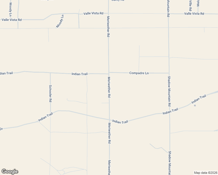 map of restaurants, bars, coffee shops, grocery stores, and more near Meriwether Road in Twentynine Palms