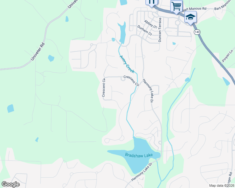 map of restaurants, bars, coffee shops, grocery stores, and more near 800 Ravenstone Way in Canton